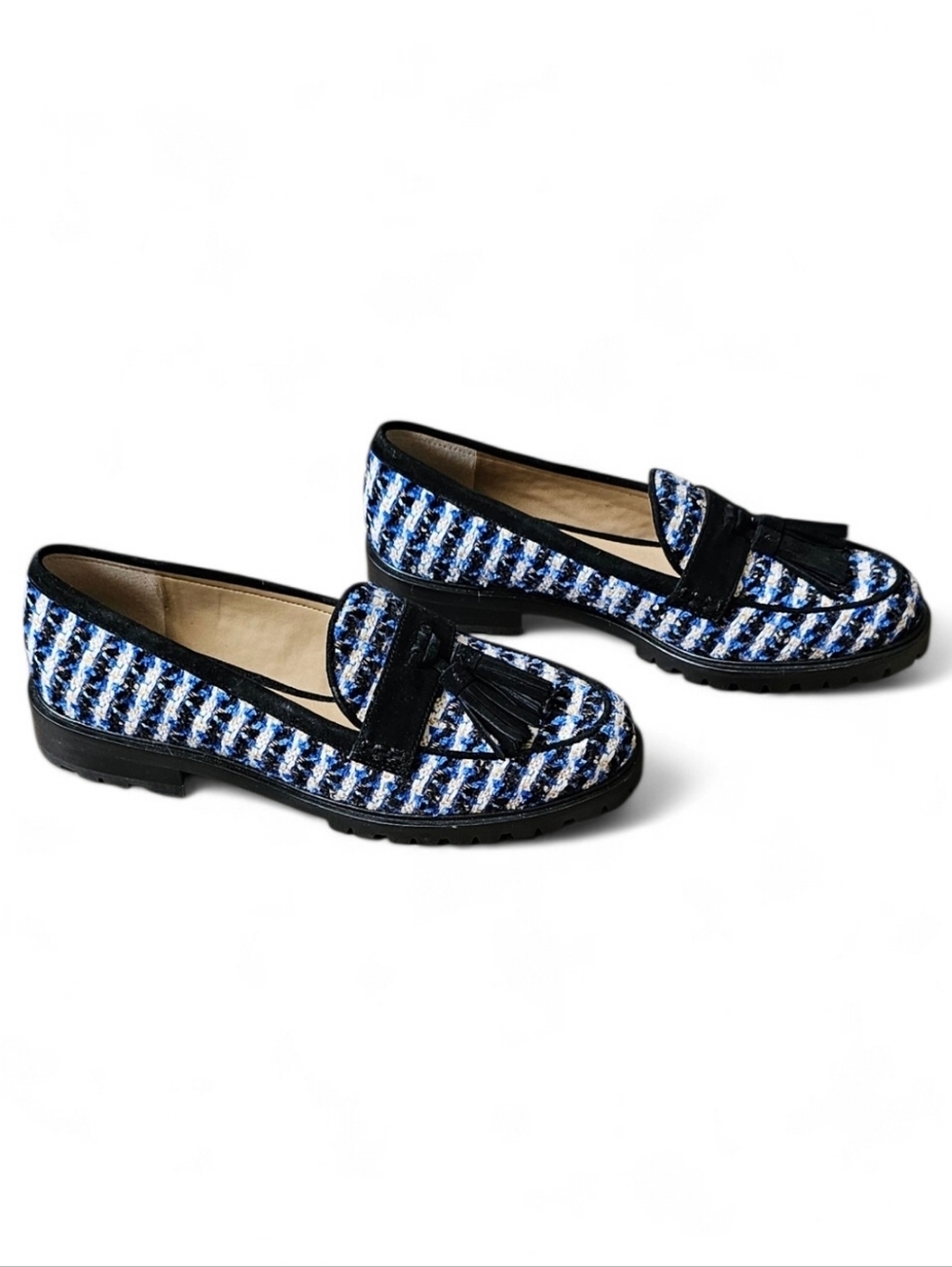 Ann Taylor Tweed Tassel Loafers Size 7